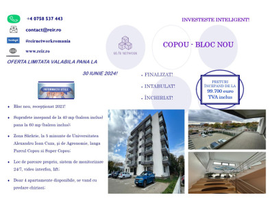 Copou - Sărăriei, apartament 1 cameră cu predare chiriași ideal investiție!